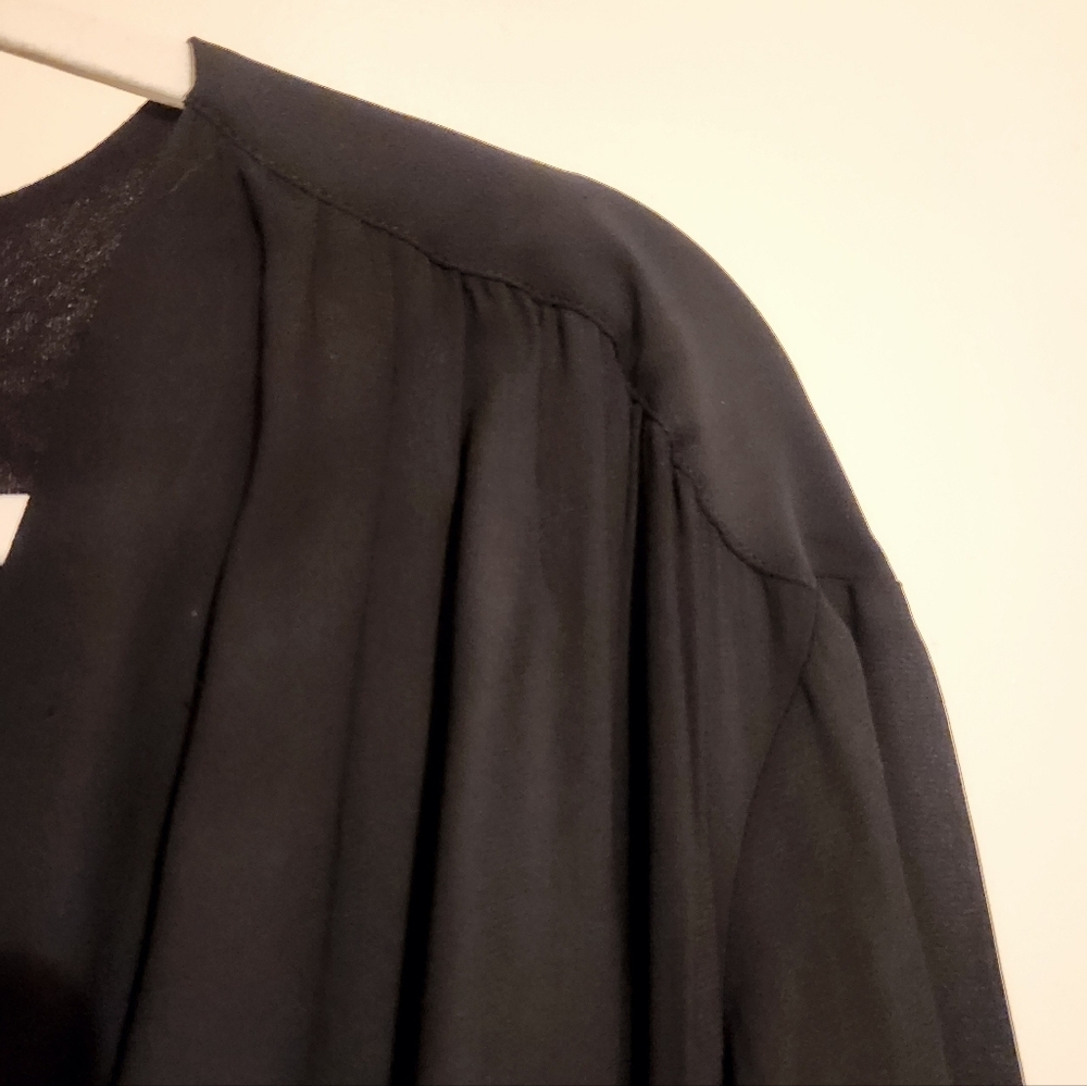 Hugo Boss | Classic Black Long Sleeve Faux Wrap Dagatta Dress (US Size 14) - Picture 5 of 16